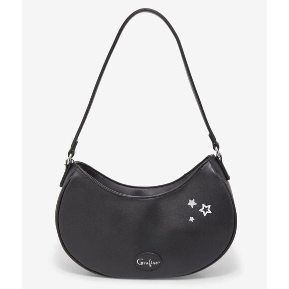 Coraline Black Shoulder Baguette Bag Purse Key Chain Glow-In-The-Dark NEW - Picture 2 of 7